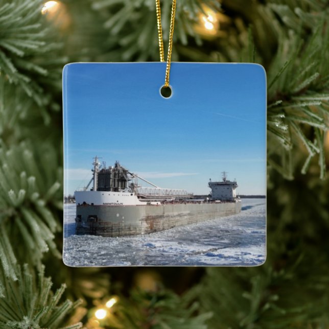 Adorno De Cerámica Winter Freighter Manitoulin (Árbol)