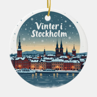 Adorno De Cerámica Winter in Stockholm Christmas Ornament