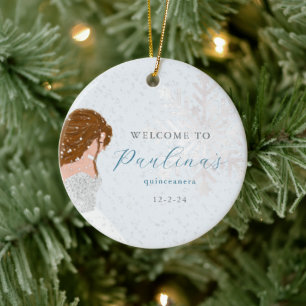 Adorno De Cerámica Winter Mis Quince Quinceañera Foto