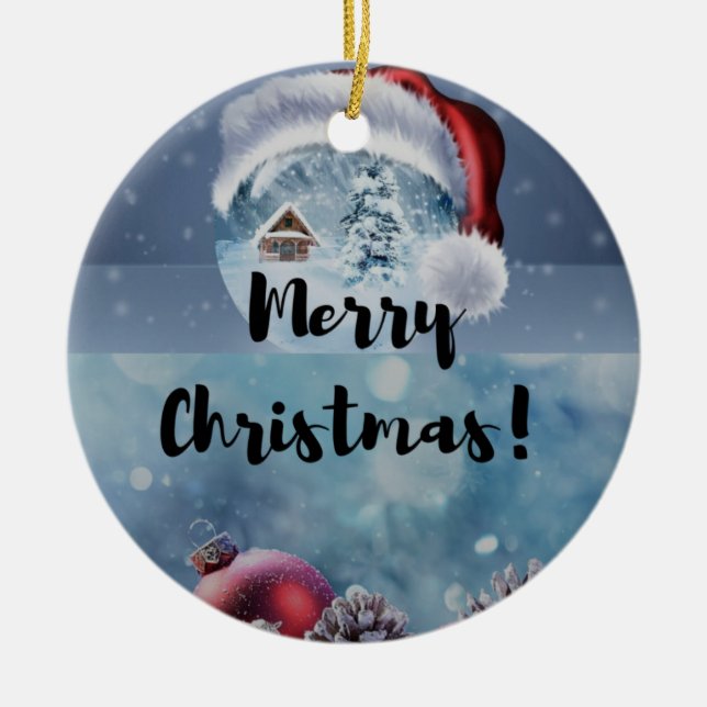 Adorno De Cerámica Winter Pine Tree Ornament - Holiday Keepsake (Frente)