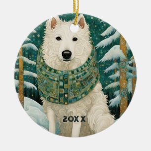 Adorno De Cerámica Winter Wolf