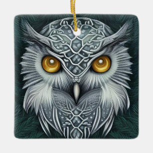 Adorno De Cerámica Winter Wonder Snow Owl Beauty