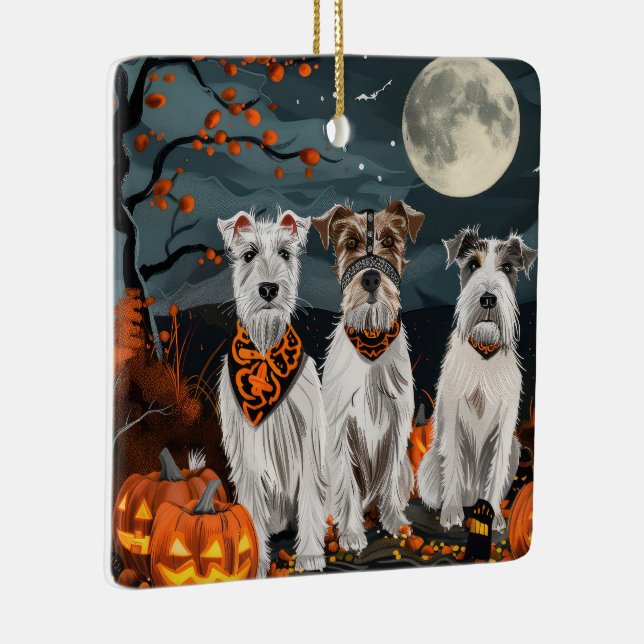 Adorno De Cerámica Wirefox Terrier Halloween Spooky (Derecha)
