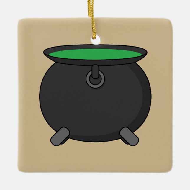 Adorno De Cerámica Witch Cauldron (Anverso)
