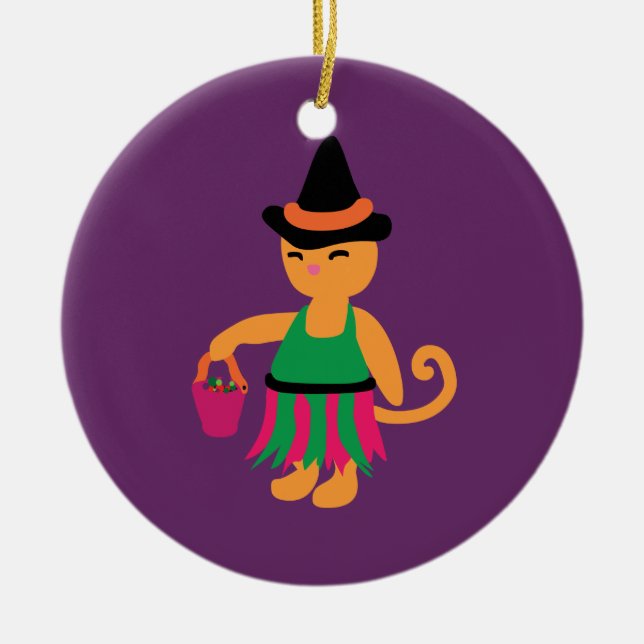 Adorno De Cerámica Witch Kitty (Frente)