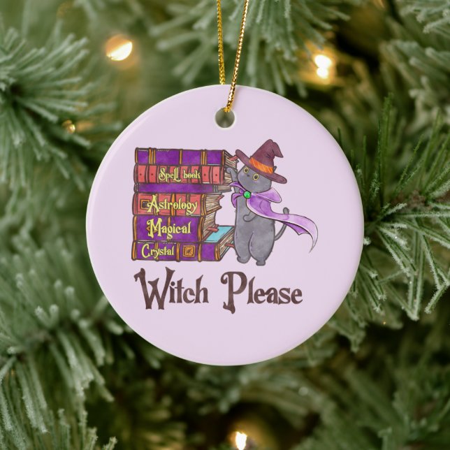 Adorno De Cerámica Witch Please - Witch Black Cat (Árbol)