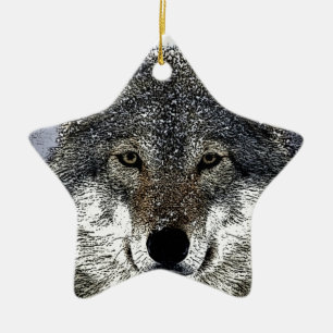 Adorno De Cerámica Wolf Eyes