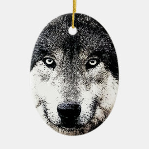 Adorno De Cerámica Wolf Eyes