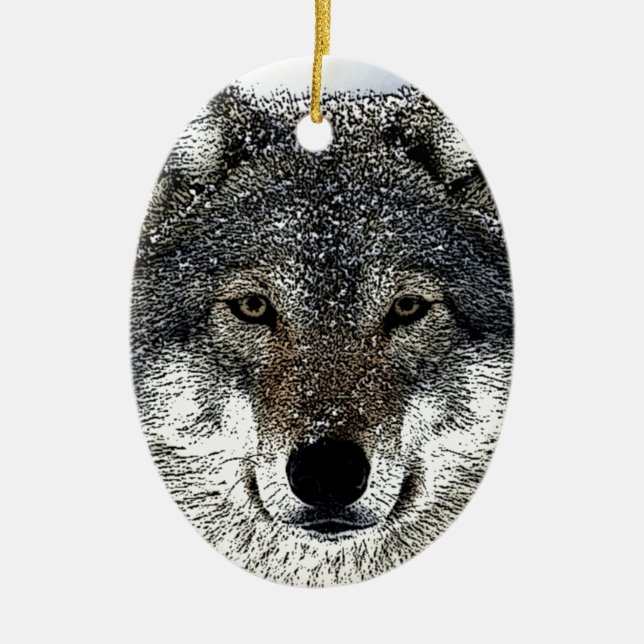Adorno De Cerámica Wolf Eyes (Frente)