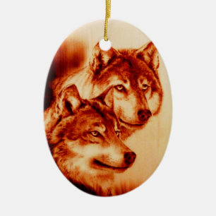 Adorno De Cerámica Wolf Howl