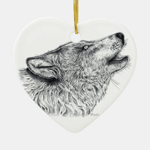 Adorno De Cerámica Wolf Love