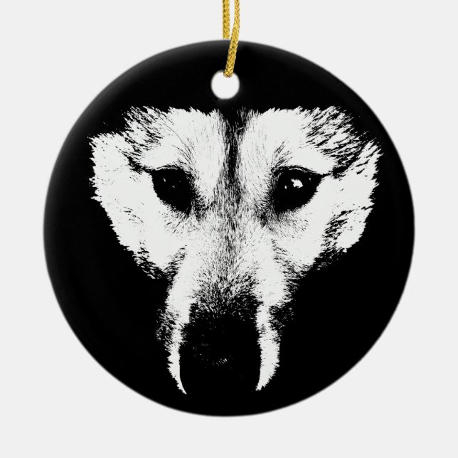 Adorno De Cerámica Wolf Ornament Wolf Dog Keepsake Dog (Frente)