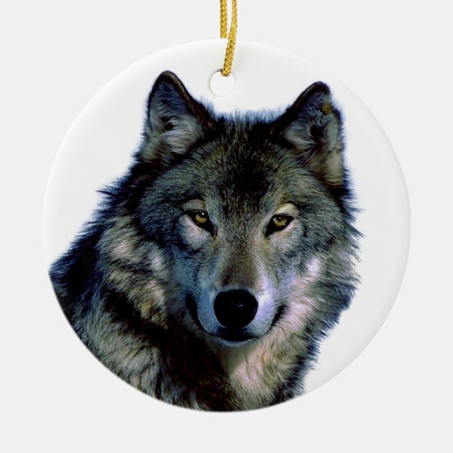 Adorno De Cerámica Wolf Portrait (Frente)