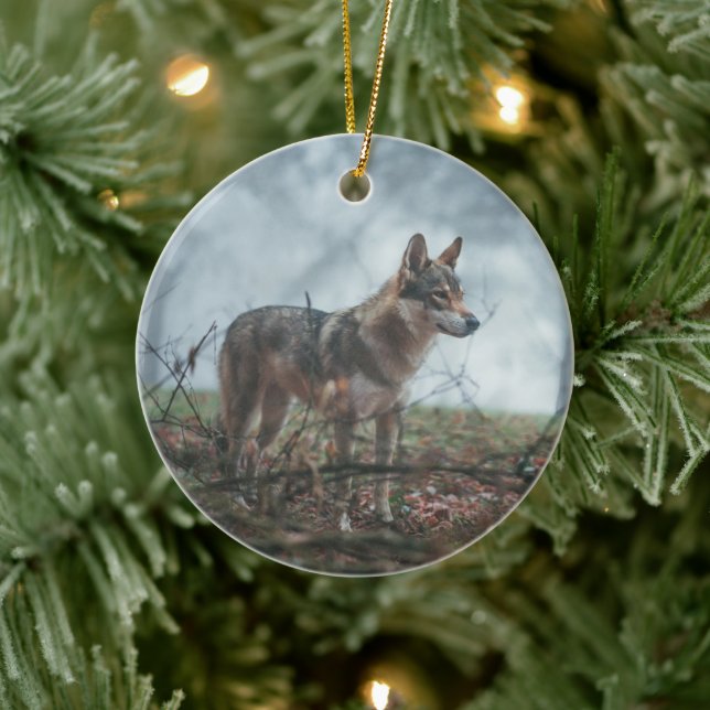 Adorno De Cerámica Wolfdog (Árbol)
