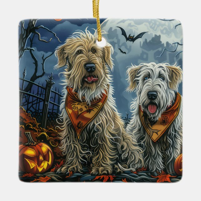Adorno De Cerámica Wolfhound Halloween Spooky (Anverso)