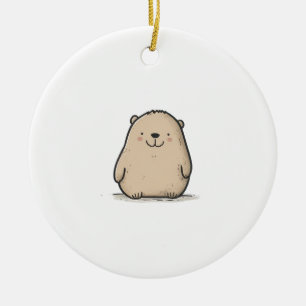 Adorno De Cerámica Wombat Adorable Watercolor