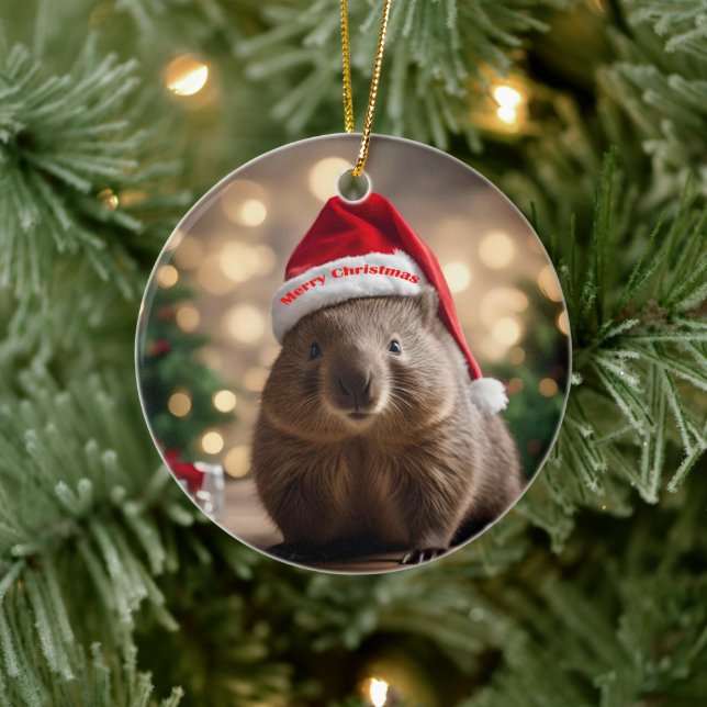 Adorno De Cerámica "Wombat Wonderland: Una noche de Navidades acogedo (Árbol)
