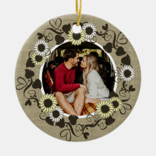 Adorno De Cerámica Woodland BOHO Sunflower Photo