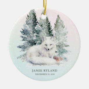 Adorno De Cerámica Woodland primera Navidad con foto de bebé