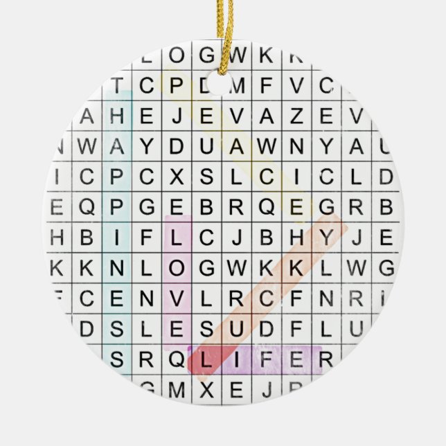 Adorno De Cerámica Word Search (Frente)