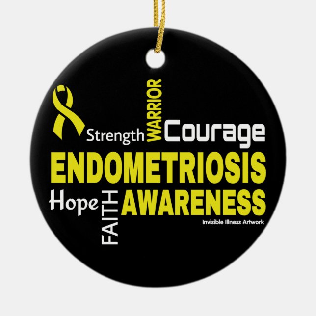 Adorno De Cerámica Words...Endometriosis Ceramic Ornament (Frente)