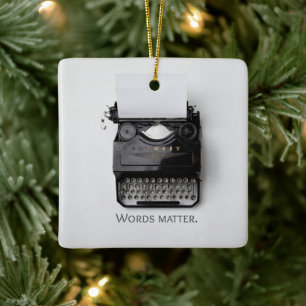 Adorno De Cerámica Words Matter Typewriter