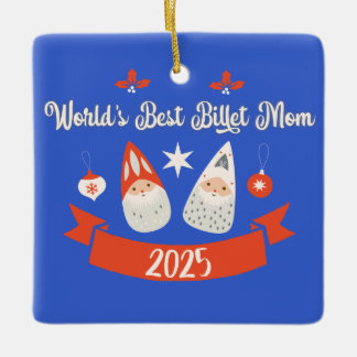 Adorno De Cerámica World's Best Billet Mom Custom Christmas 