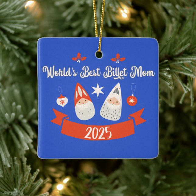 Adorno De Cerámica World's Best Billet Mom Custom Christmas  (Árbol)