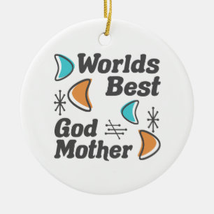 Adorno De Cerámica Worlds Best Godwoman Retro