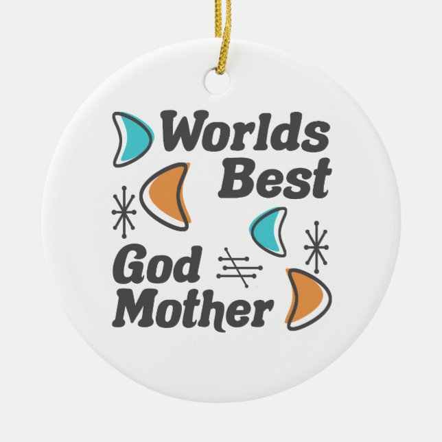 Adorno De Cerámica Worlds Best Godwoman Retro (Frente)