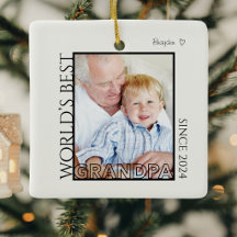 Worlds Best Grandpa Photo Christmas Gift from Kids