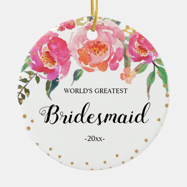 Adorno De Cerámica World's Greatest Bridesmaid Ornament (Frente)