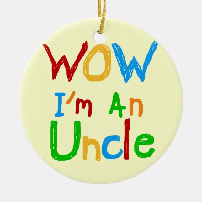 Adorno De Cerámica WOW, soy un tío de camisetas y giros (Frente)