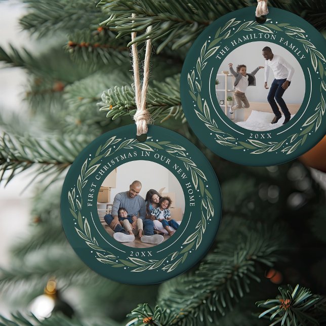 Adorno De Cerámica Wreath de invierno | Primera Navidad en nuestro nu (Subido por el creador)