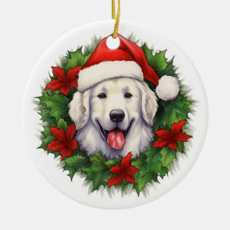Adorno De Cerámica Wreath de los Navidades de Kuvasz