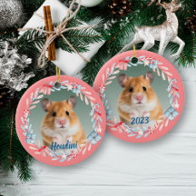 Wreath de vacaciones de foto de Keepsake rosa