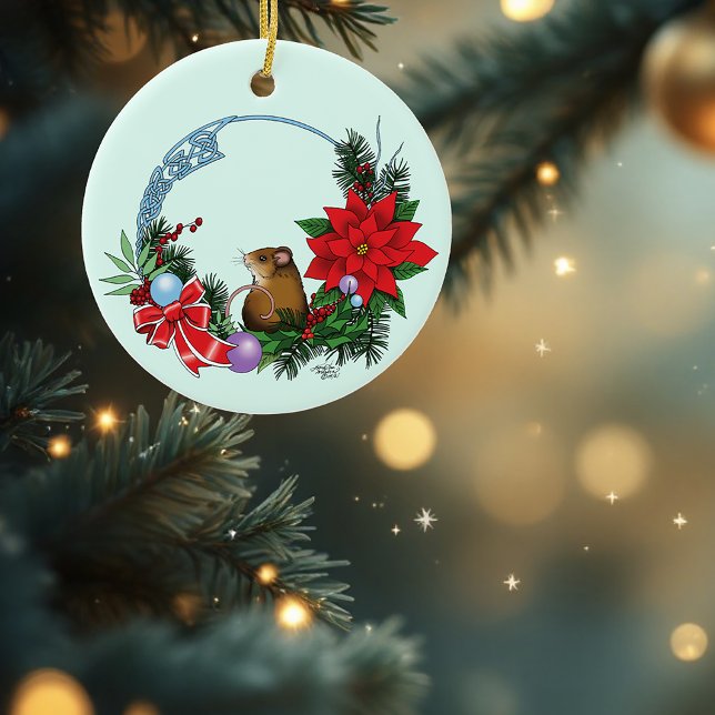 Adorno De Cerámica Wreath del ratón navidades (Subido por el creador)