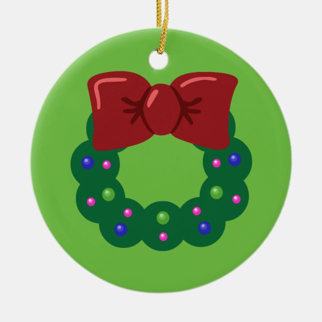 Adorno De Cerámica Wreath navidades (Frente)