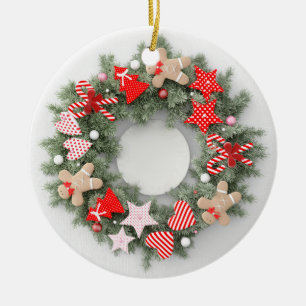 Adorno De Cerámica Wreath navidades