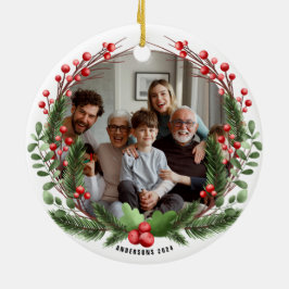 Adorno De Cerámica Wreath, Navidades de fotografía familiares persona