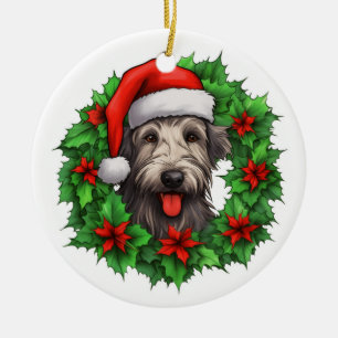 Adorno De Cerámica Wreath, Navidades irlandeses de Wolfhound