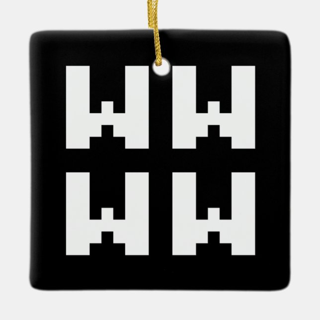 Adorno De Cerámica WWWW | Jerga de Internet japonesa LOL (Anverso)