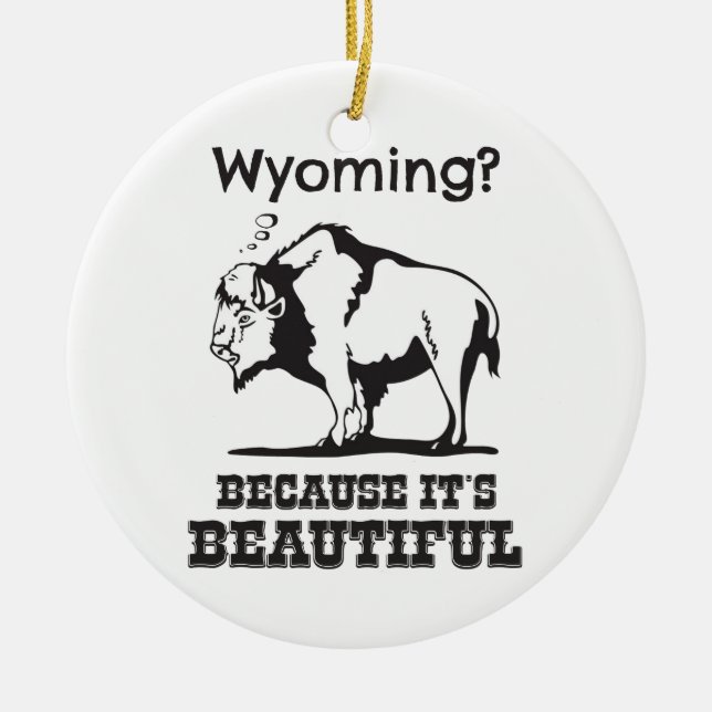 Adorno De Cerámica ¿Wyoming? Porque es hermoso (Frente)