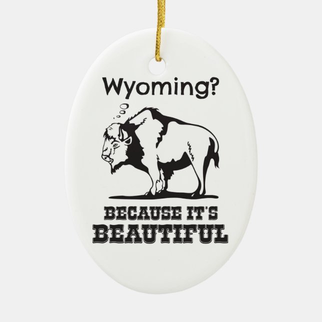 Adorno De Cerámica ¿Wyoming? Porque es hermoso (Frente)