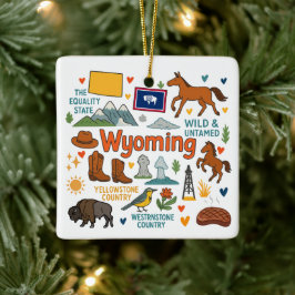 Adorno De Cerámica Wyoming viaje familiar personalizado de Navidad