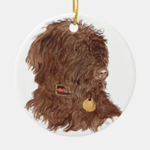 Adorno De Cerámica Xena el chocolate Labradoodle