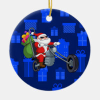 xmas biker santa claus