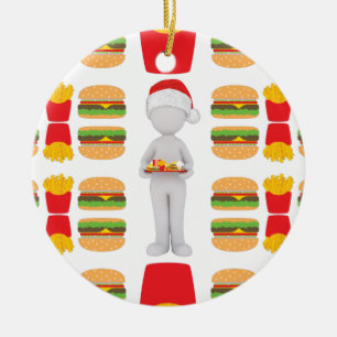 Adorno De Cerámica xmas burger santa claus