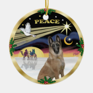 Adorno De Cerámica Xmas Dove - Belga Malinois