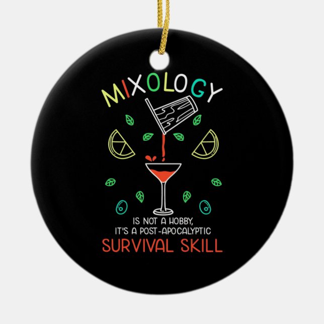 Adorno De Cerámica Xmas Gift | Bartender Mixologist (Frente)